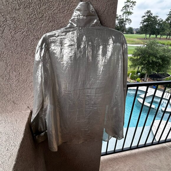 Stella McCartney Metallic Silk Blend Blouse – Size 42 - Picture 8 of 11